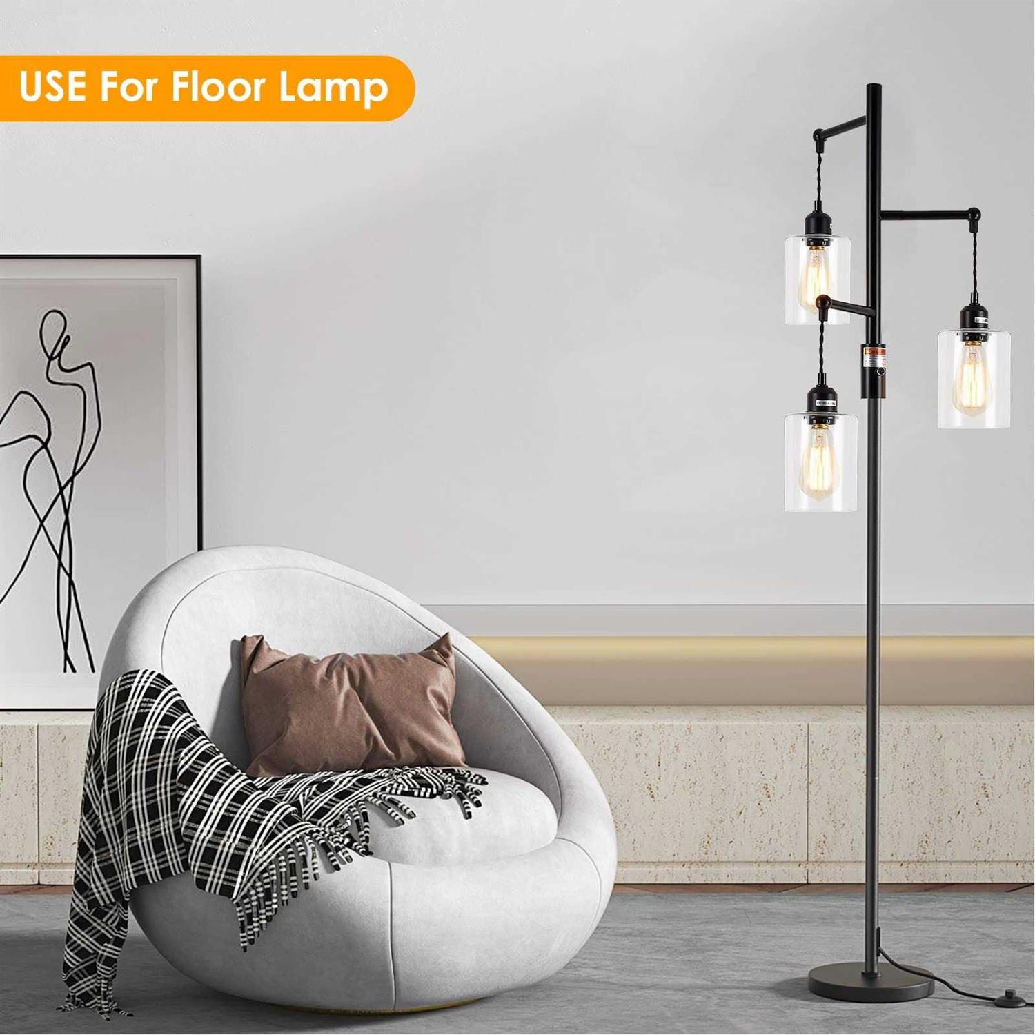 Bdrofn 6 Pack Clear Glass Shades Replacement,5.51in Height,3.94in Diameter,1.65in Fitter,High Transmittance Cylinder Glass Lampshade Replacement