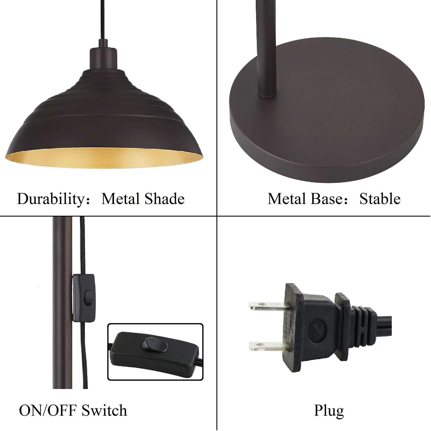 Woxxx Industrial Floor Lamp Modern Rustic Task Floor Lamp Finish