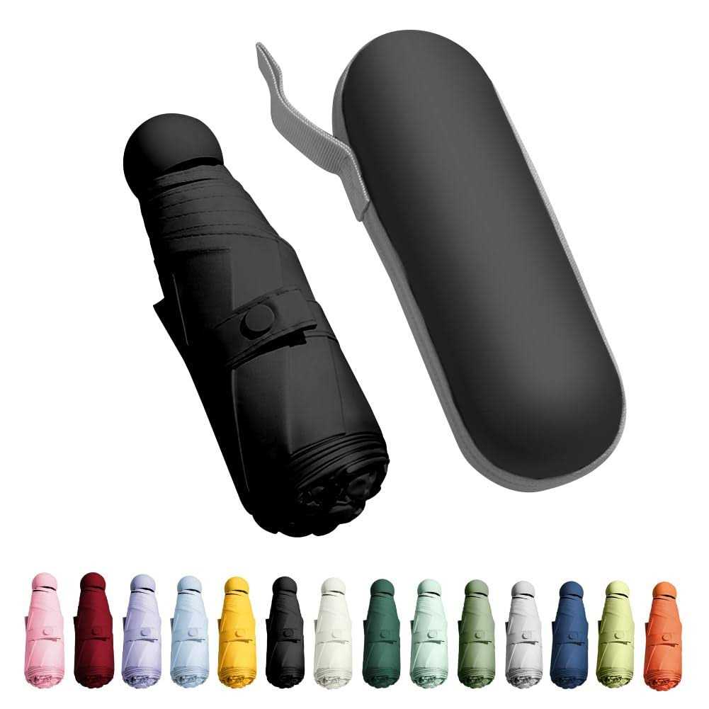 Trenovo Travel Umbrella Mini Folding Compact Umbrella with Case 8 Ribs Lightweight Portable Umbrella
