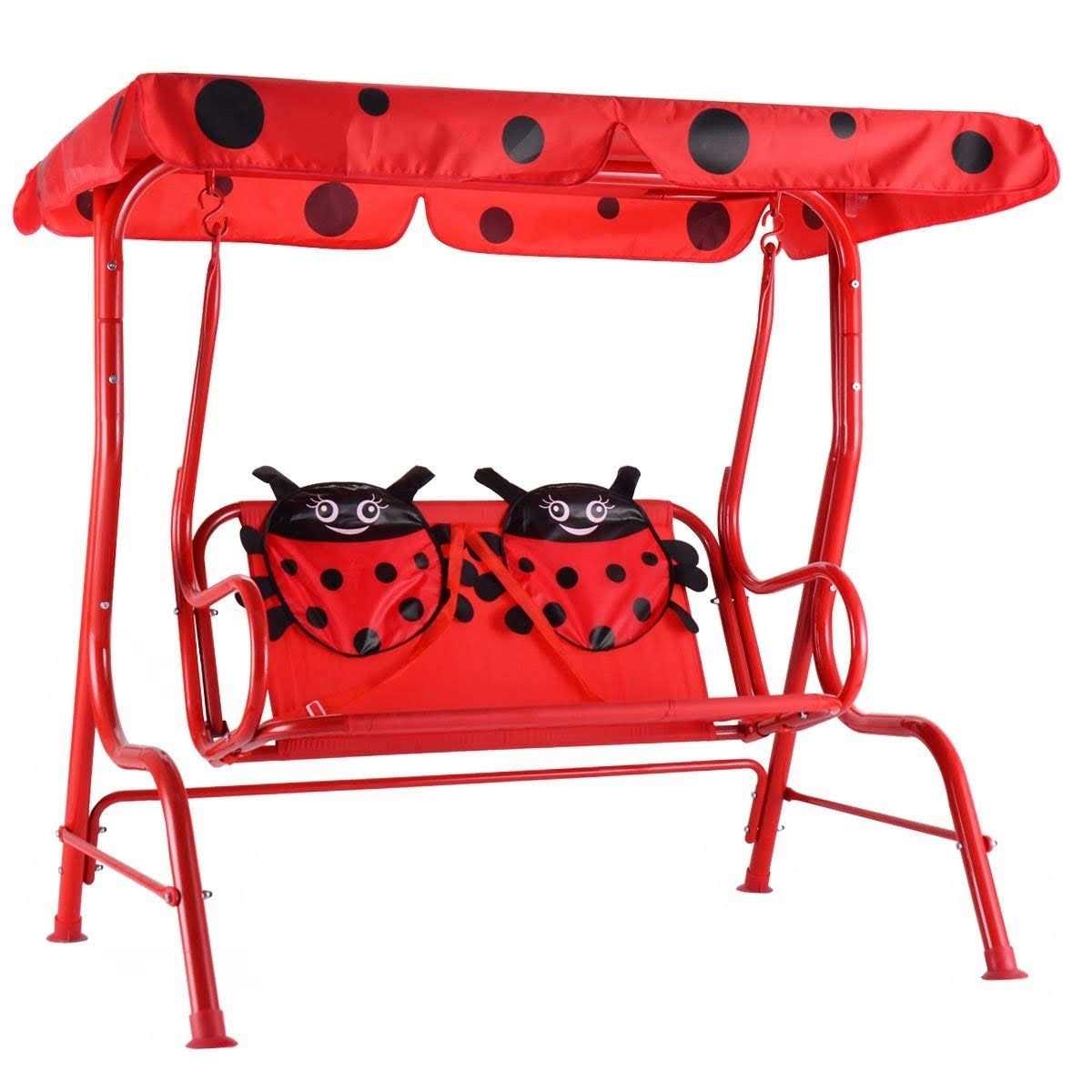 Costway 2 Person Kids Patio Swing Porch Bench Canopy