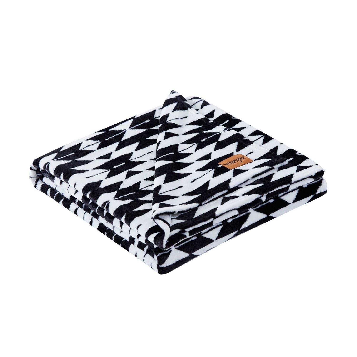 Wrangler Navajo Ultra Soft Plush Fleece Reversible Throw Blanket