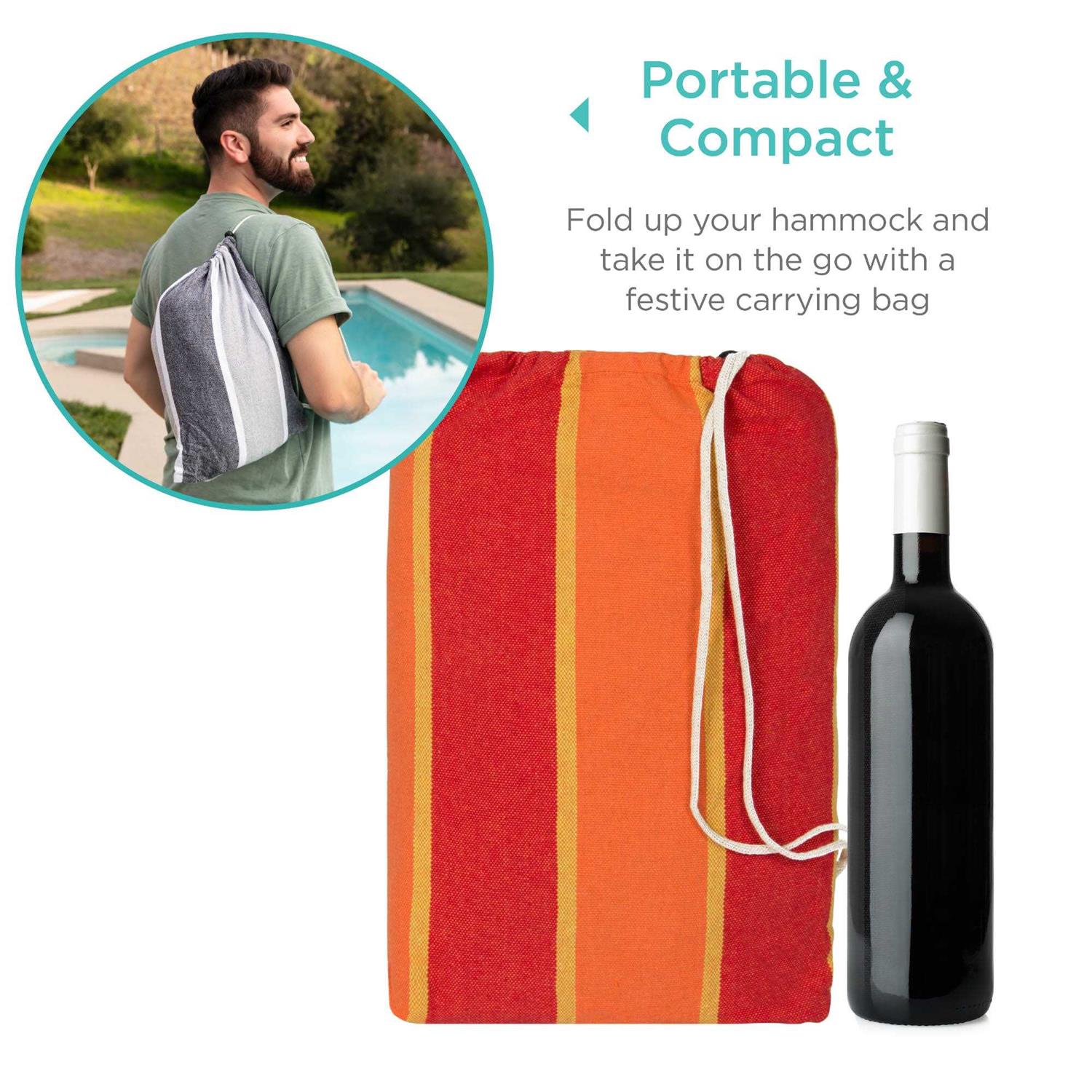 Best Choice Products 2-Person Brazilian-Style Cotton Double Hammock Bed w/ Portable Carrying Bag