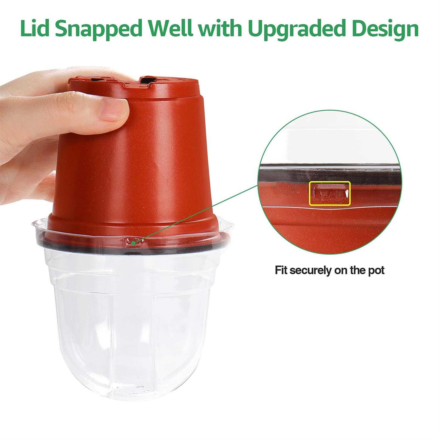 Bonviee Plant Nursery Pots with Humidity Domes 30 Sets 4 Inch Soft Nursery Pots