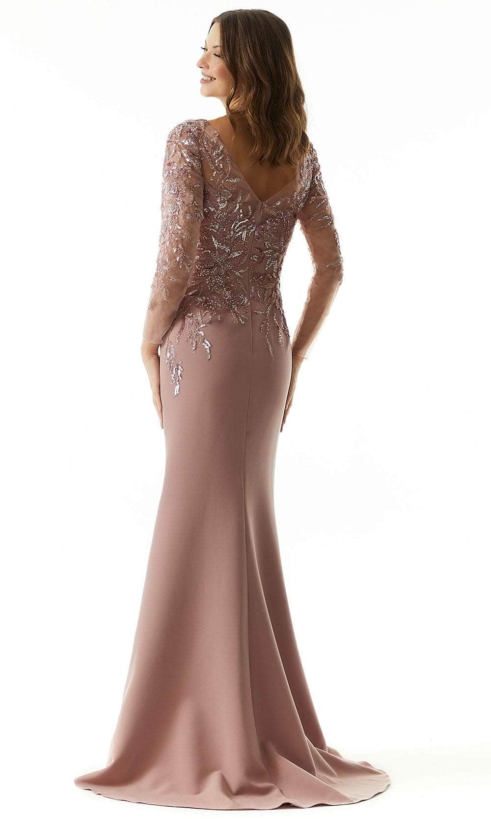Beaded Metallic Evening Dress