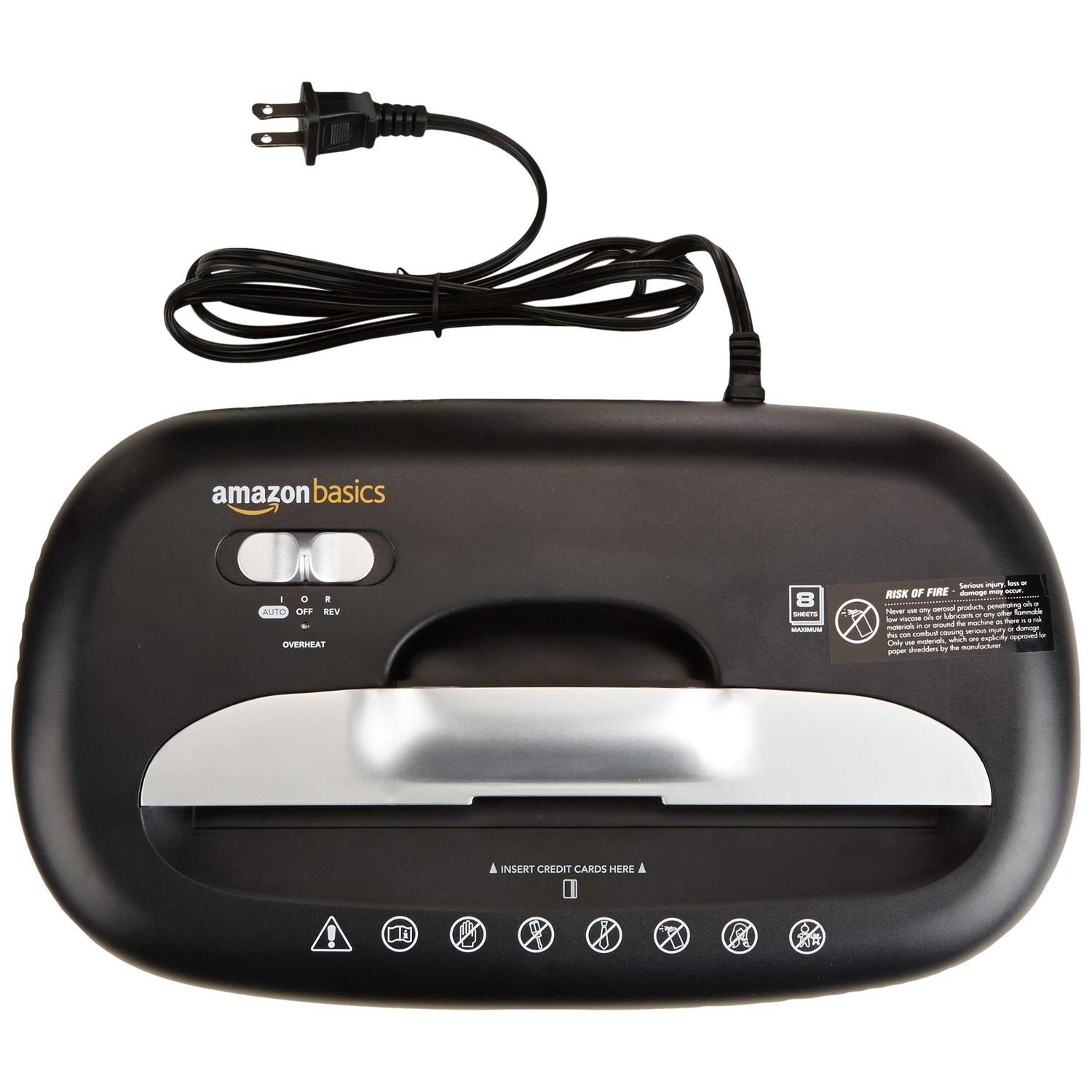 Amazon Basics 8 Sheet Cross Cut Paper and Credit Card Shredder with 4.1 Gallon AU865XA