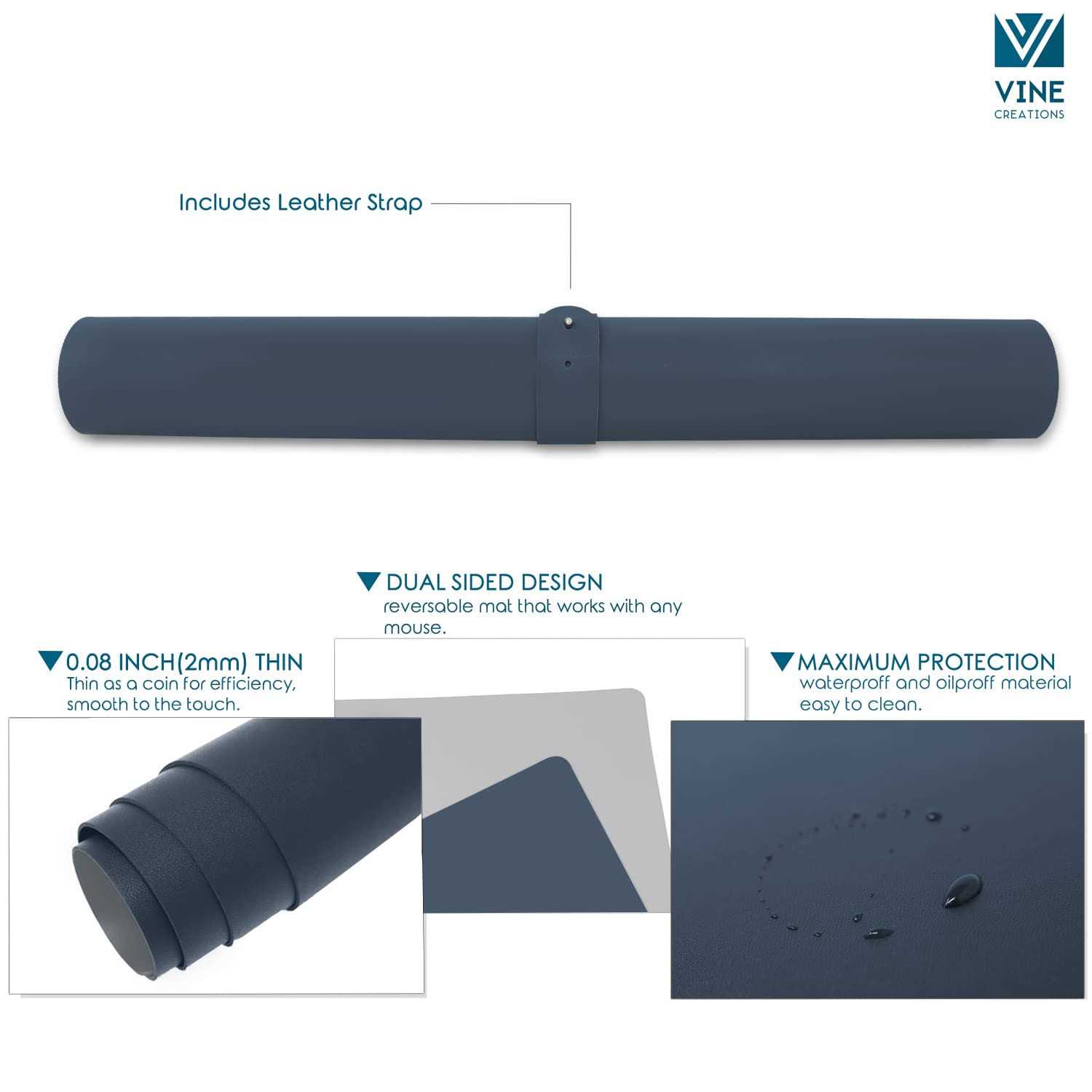 Leather Desk Pad Vine Creations Office Desk Mat Waterproof