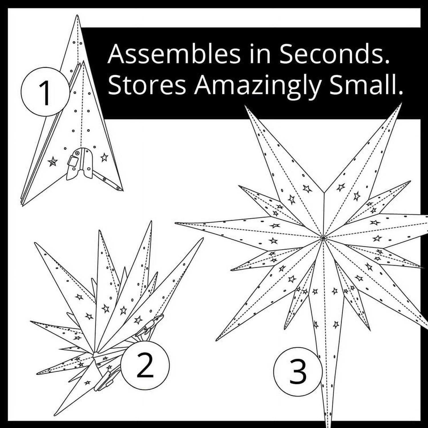 Wintergreen Lighting LED Aurora Superstar TM Fold-Flat Point Star Light