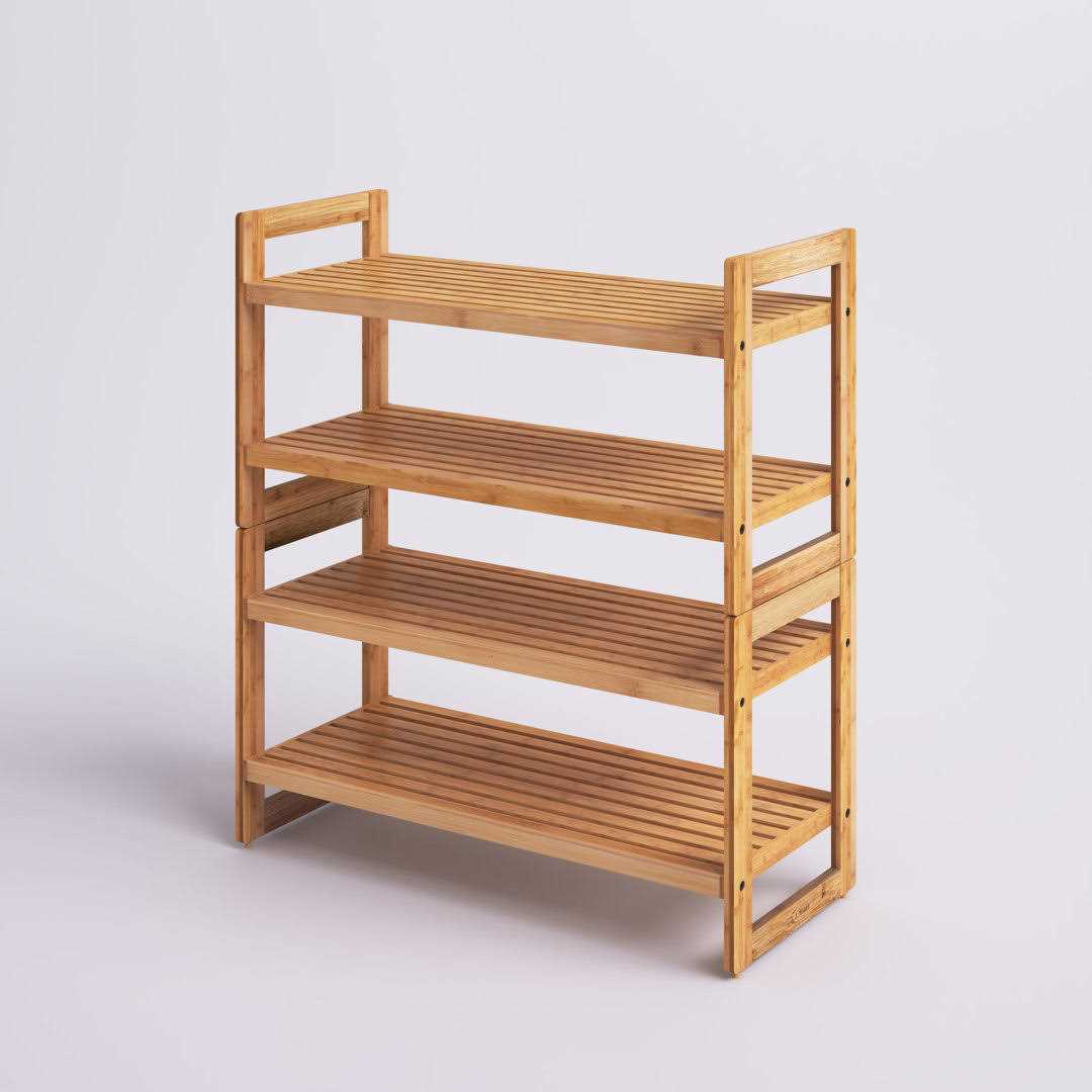 12 Pair Stackable Shoe Rack Dotted Line