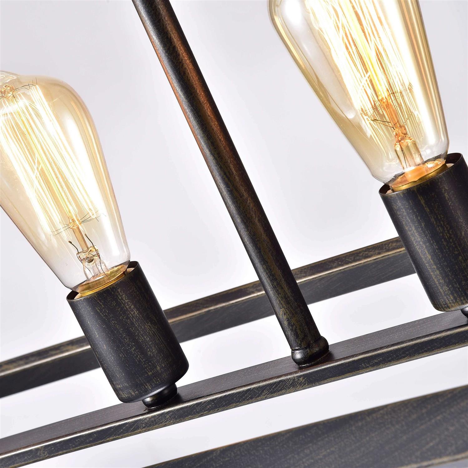 The Lighting Store Daniela Antique Black Metal Frame 5-Light Trapezoid Pendant Chandelier