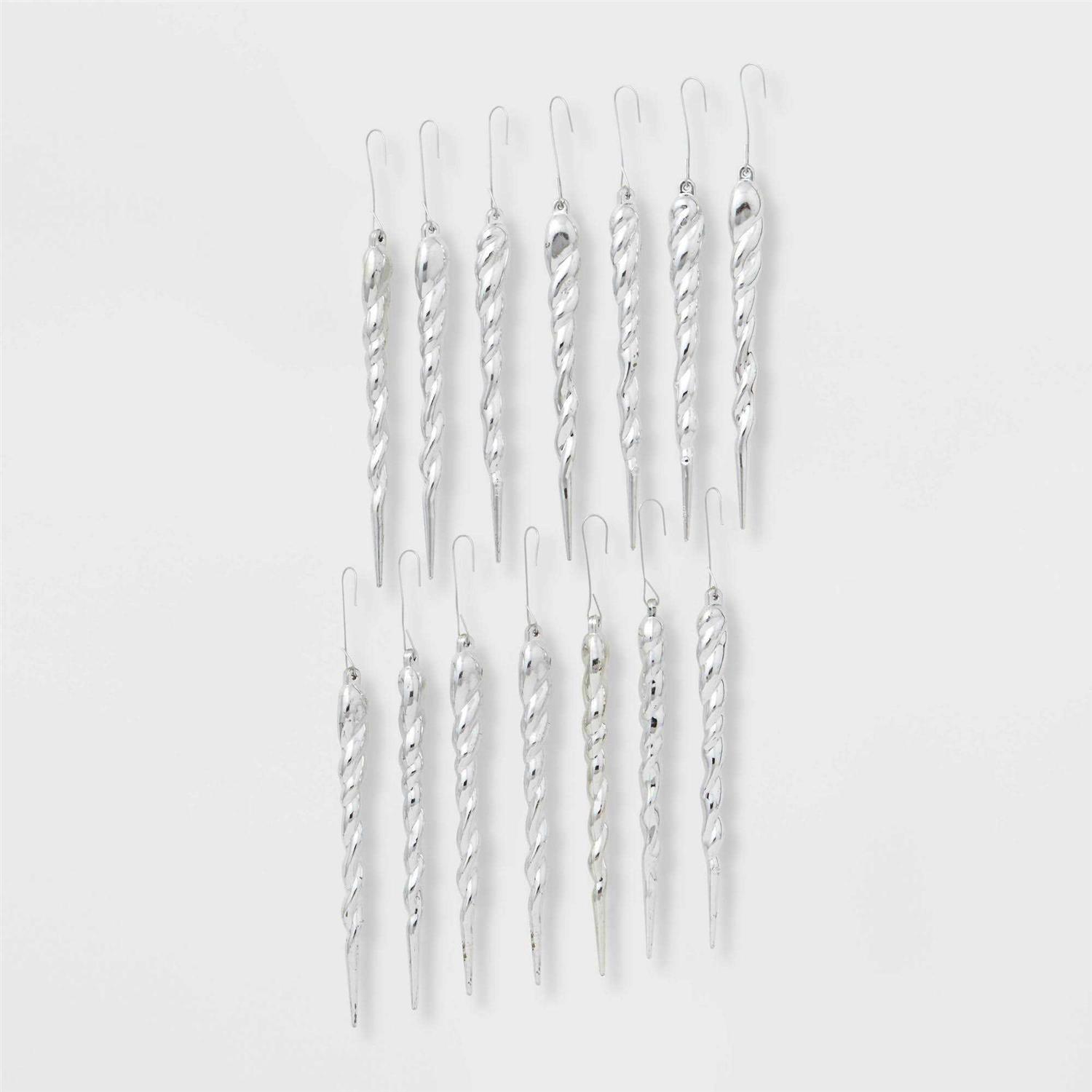 Wondershop 14ct Glitter Icicle Christmas Ornament Set