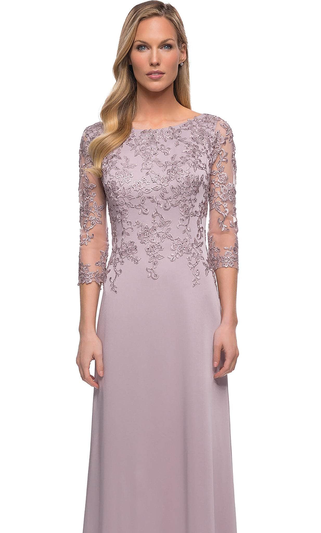 A-Line Lace Appliqued Formal Gown