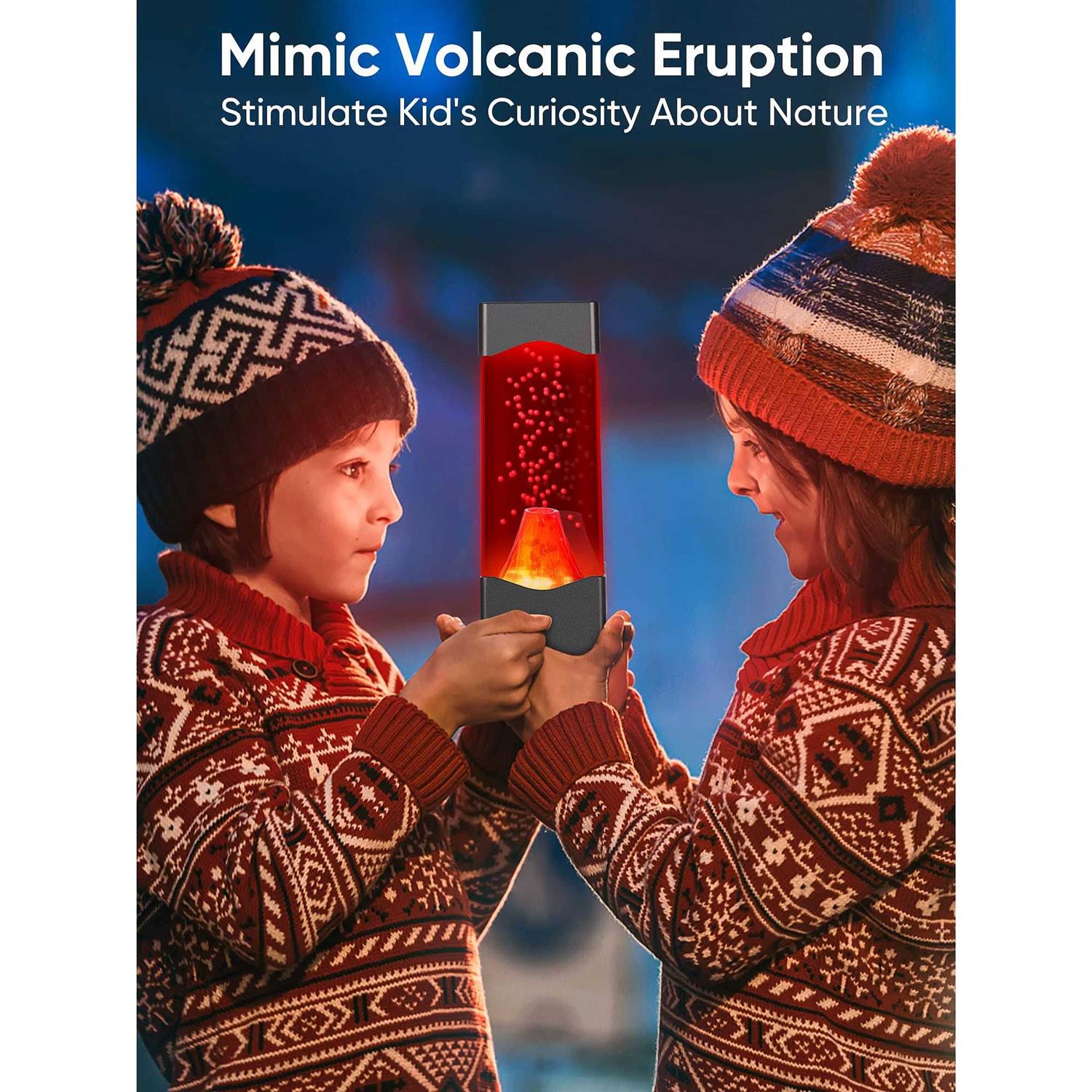TNOIE Volcano Lamp Realistic Volcanic Eruption Night Light USB Powered Desktop Sleep Lights