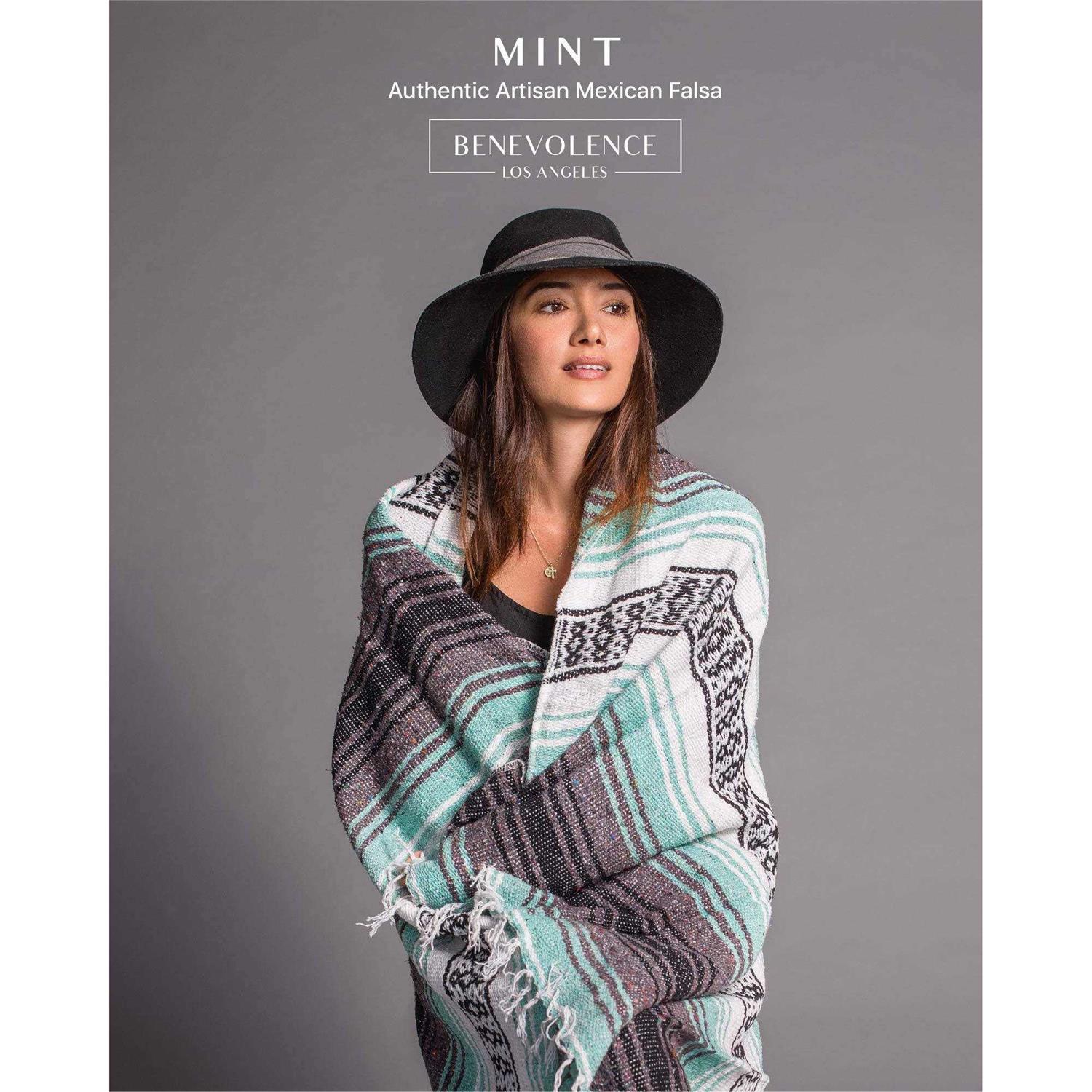 Benevolence LA Authentic Handwoven Mexican Blanket Yoga Blanket