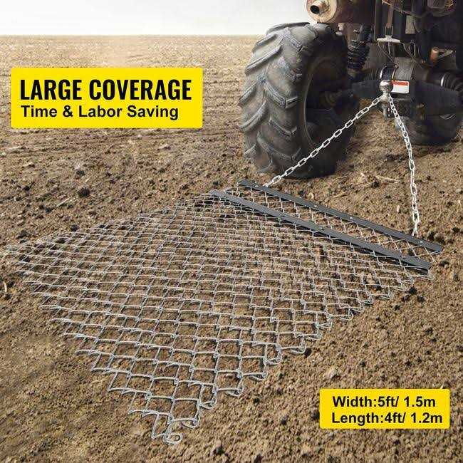 VEVOR 4 x 5 ft ATV Chain UTV Tractor Attachments Drag Mat for Landscape Leveling or Sod Prepping