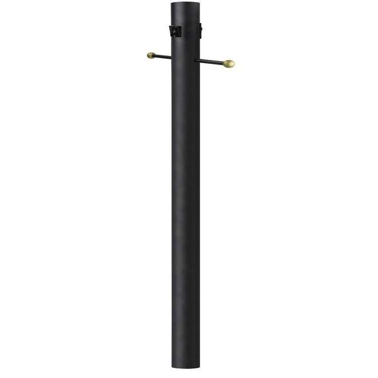 Wave Lighting Black 84 High Cross Arm Outlet Dusk-to-Dawn In-Ground Lamp Post 93T10