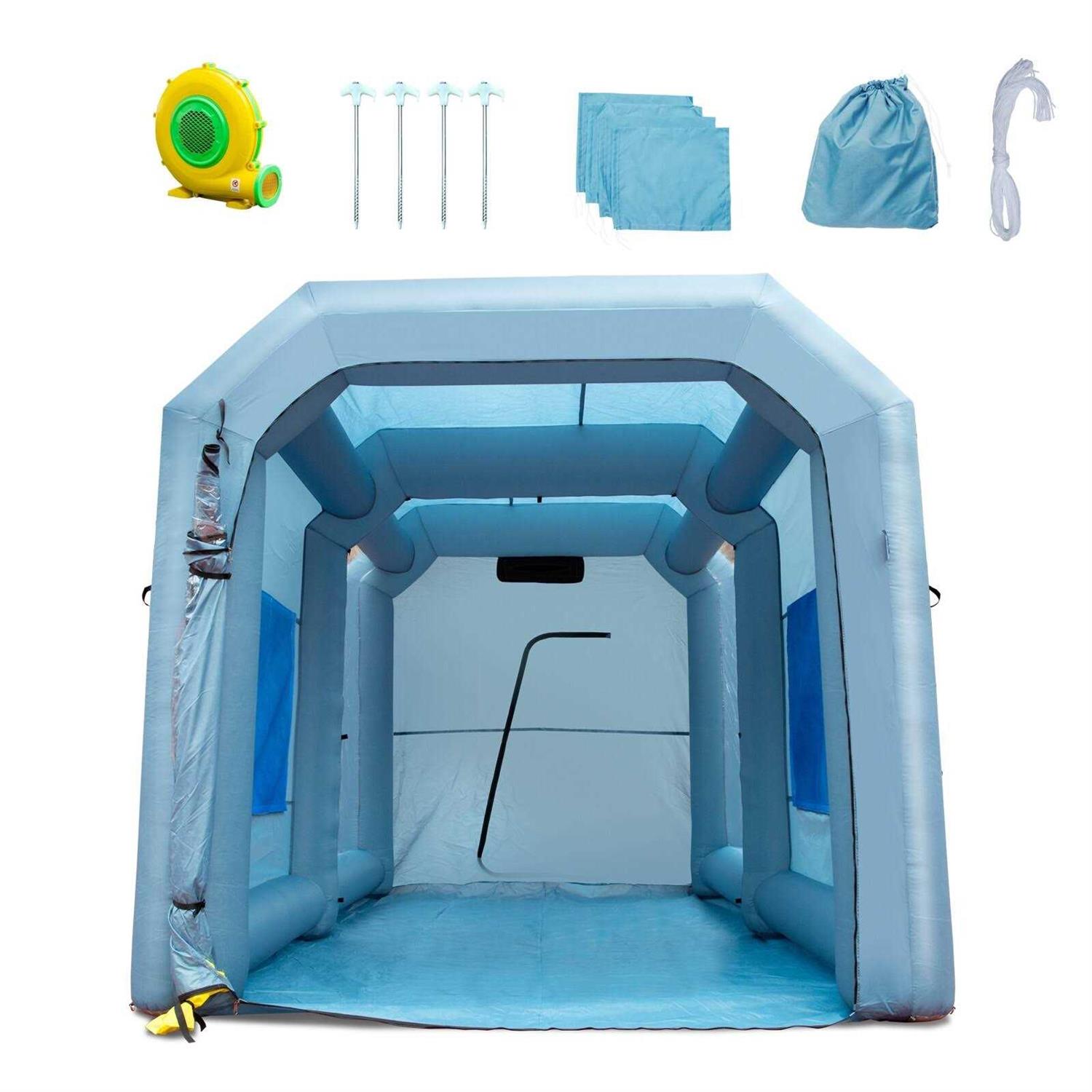 VEVOR Iatable Paint Booth 13x10x9ft to 33x20x13ft with 480W to 1100W Air Pump Blower for Car Motorcycle Garage