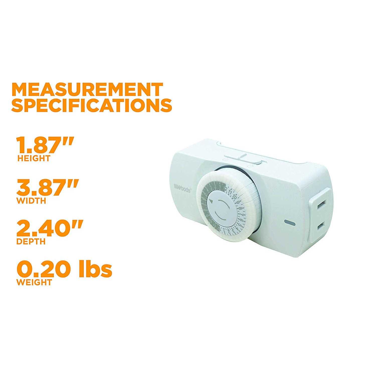 Woods 50101WD Indoor 24-Hour Mechanical Timer