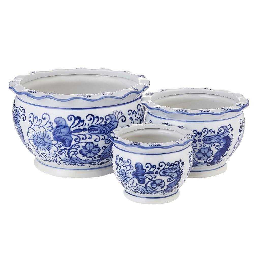 Blue and White Porcelain Hakkagirl Flower Pots