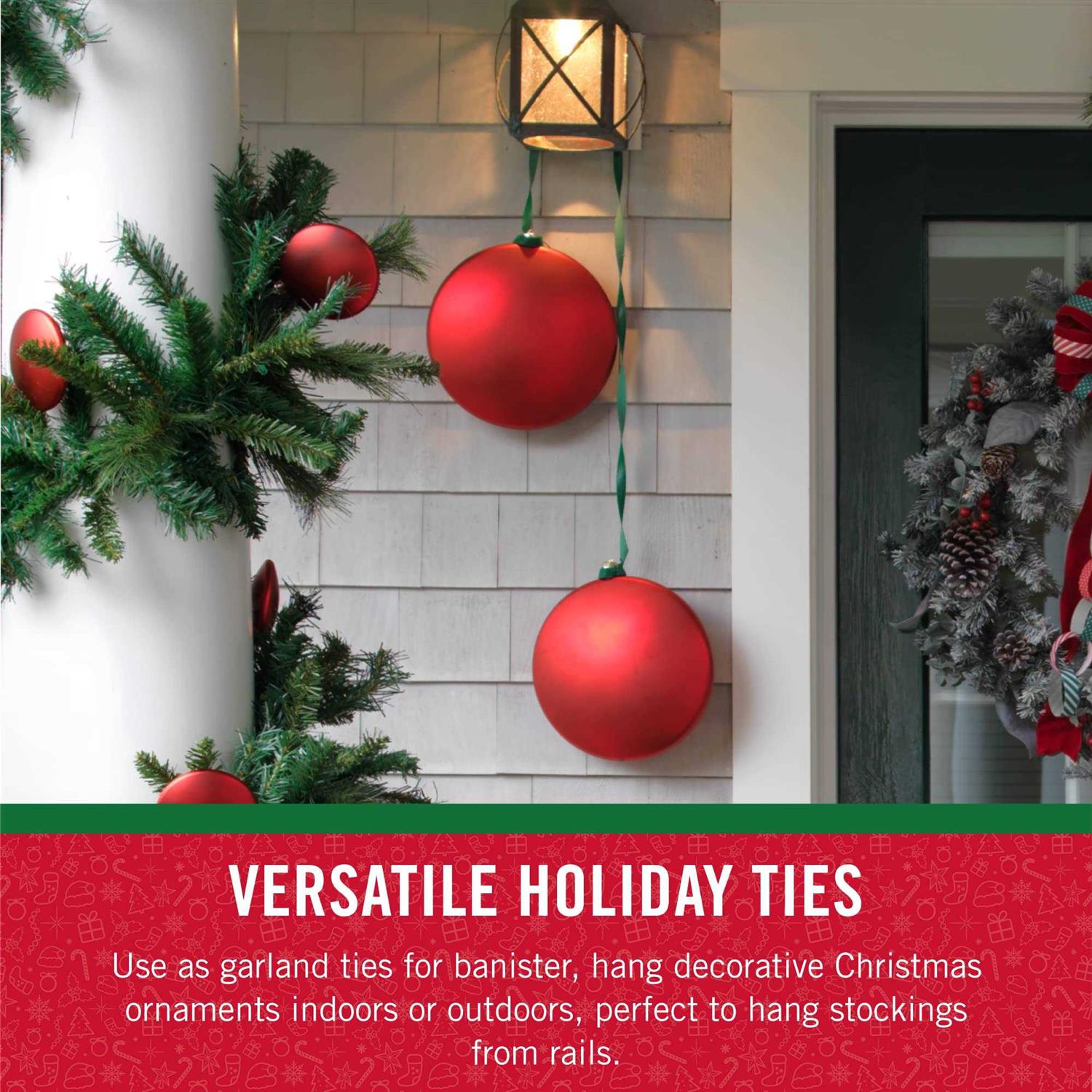 VELCRO Brand Holiday Garland Ties or Cable Straps Hang Garlands, Lights or Wreath