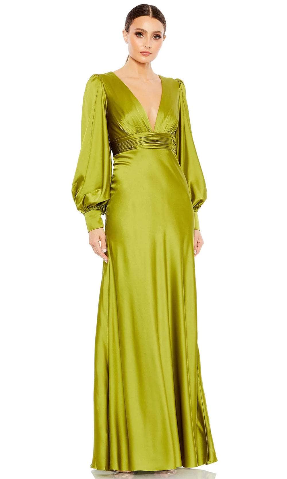 Charmeuse Bishop Sleeve Evening Gown