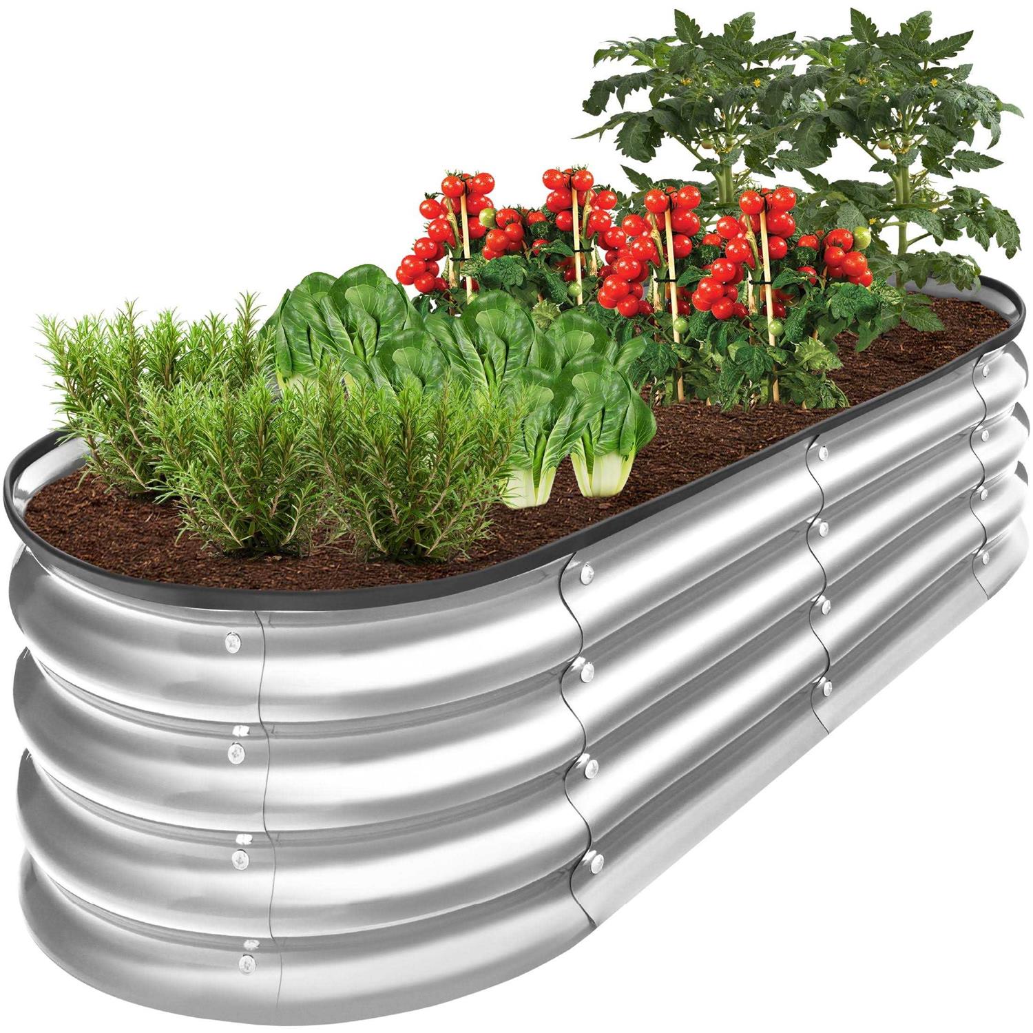 Best Choice Products Metal Raised Garden Bed Oval Outdoor