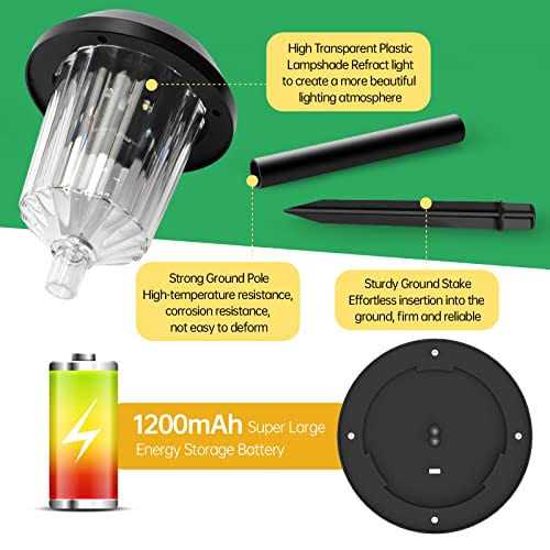 Aisutha Solar Pathway Lights Color Changing & Warm White Solar Lights Outdoor Waterproof