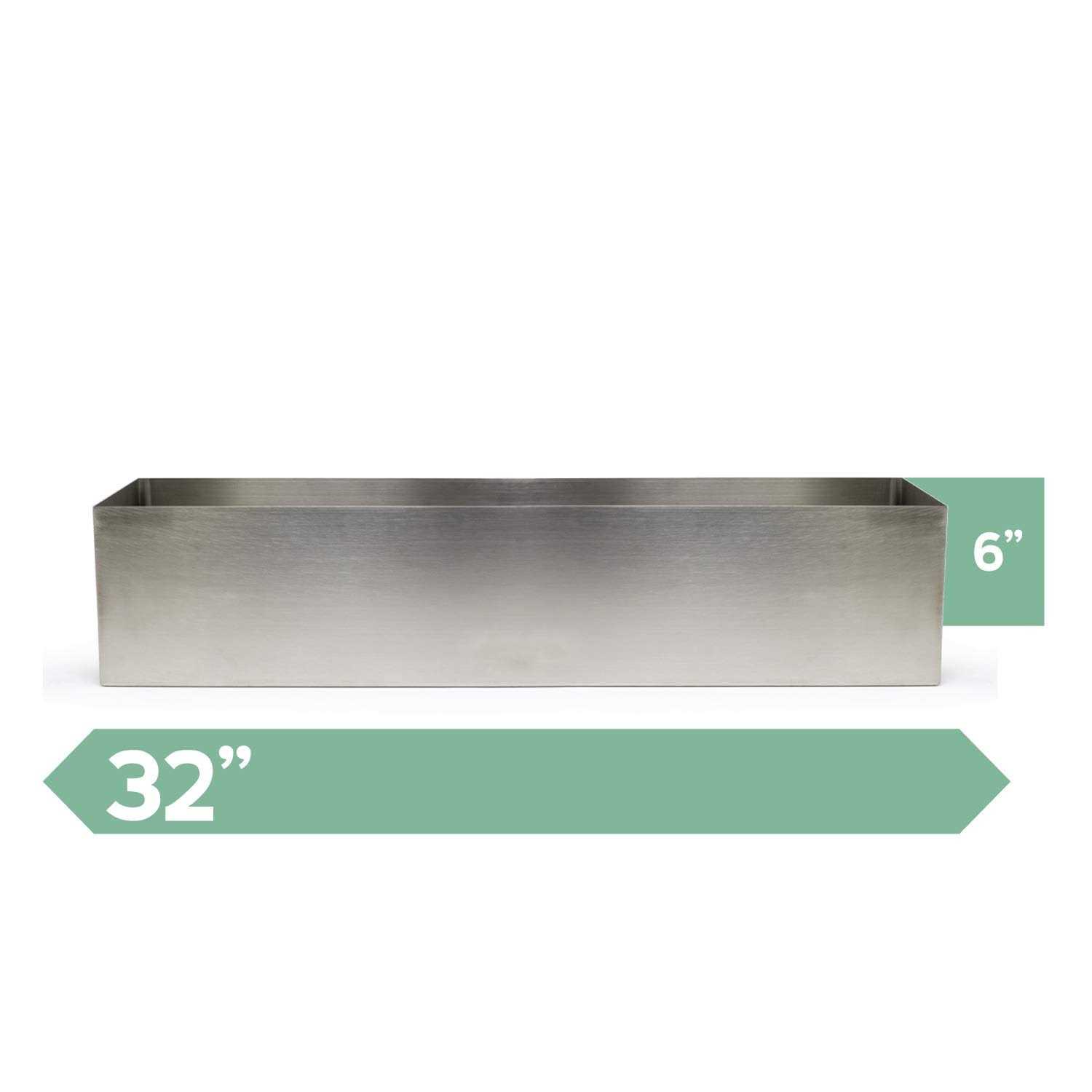 Buhbo Modern Steel Trough Rectangle Planter