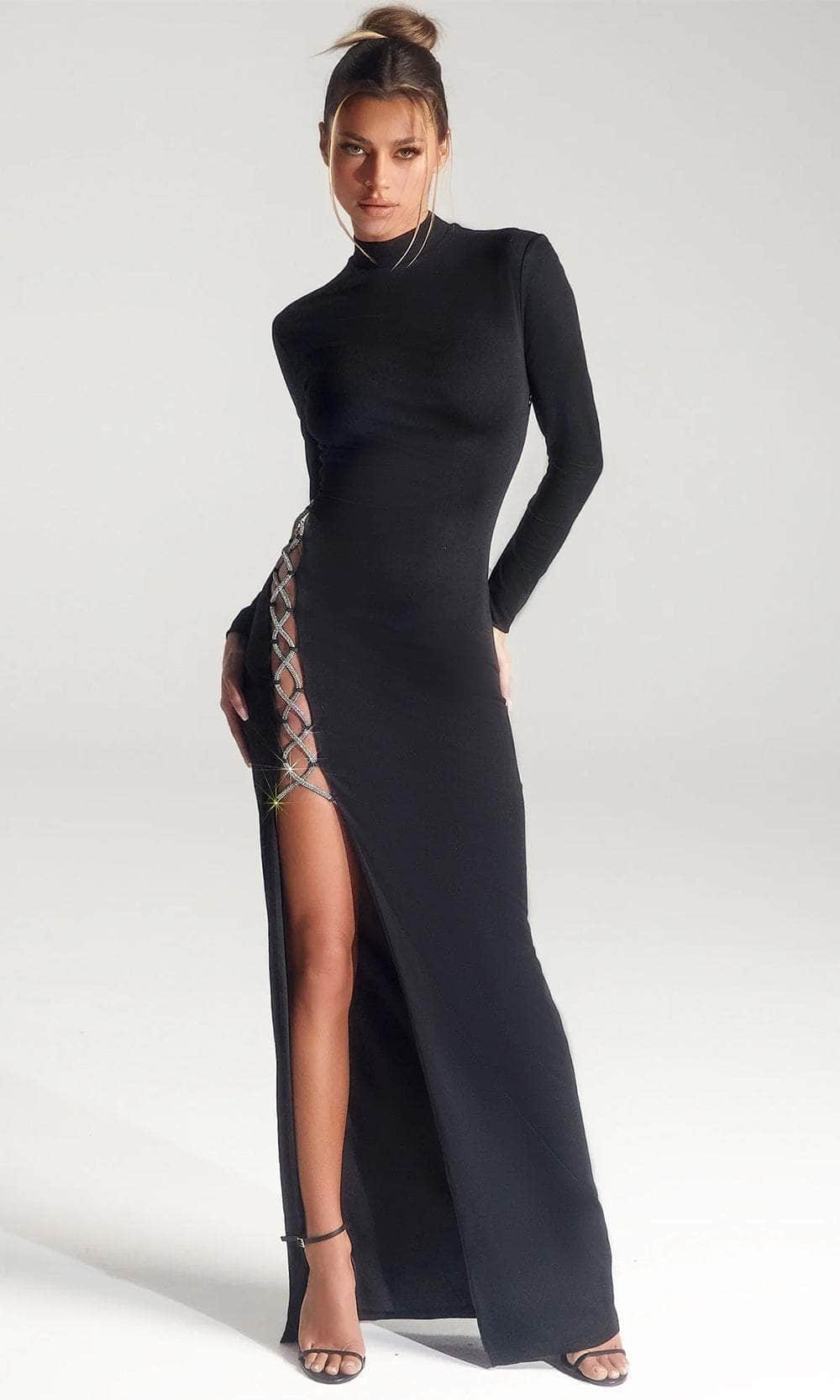 High Neck Sheath Evening Dress