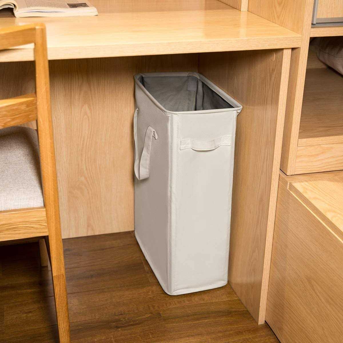 Zero JET LAG Slim Laundry Hamper With Handles Collapsible Laundry Basket Thin Dirty Clothes Basket Narrow Laundry Bag Foldable Dirty Cloth Hamper