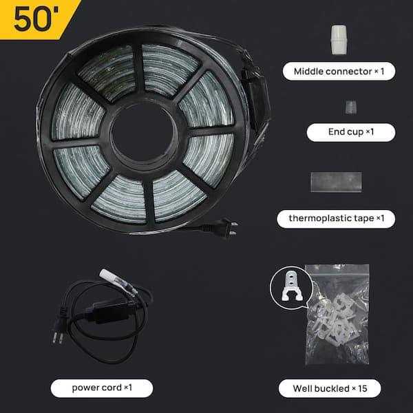 Wonline Outdoor 100 ft. 110-Volt Plug-In Warm White Color Changing Light LED Rope Light