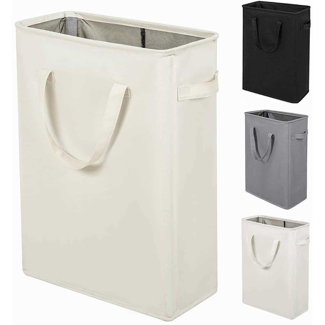 Zero JET LAG Slim Laundry Hamper With Handles Collapsible Laundry Basket Thin Dirty Clothes Basket Narrow Laundry Bag Foldable Dirty Cloth Hamper