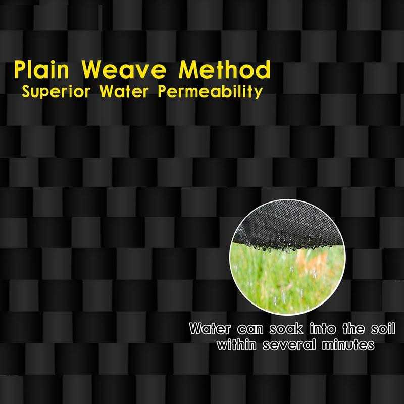 Sunifier Weed Barrier Landscape Fabric Heavy Duty,Garden Fabric Weed Barrier,Black Mulch for Landscaping