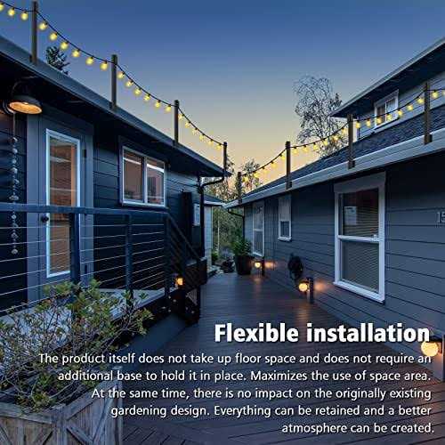 ailbton 4 Pack Suspension Outdoor String light poles for Outside String Lights hanging,with Clip and holder,light Post Mounting Stand for Patio
