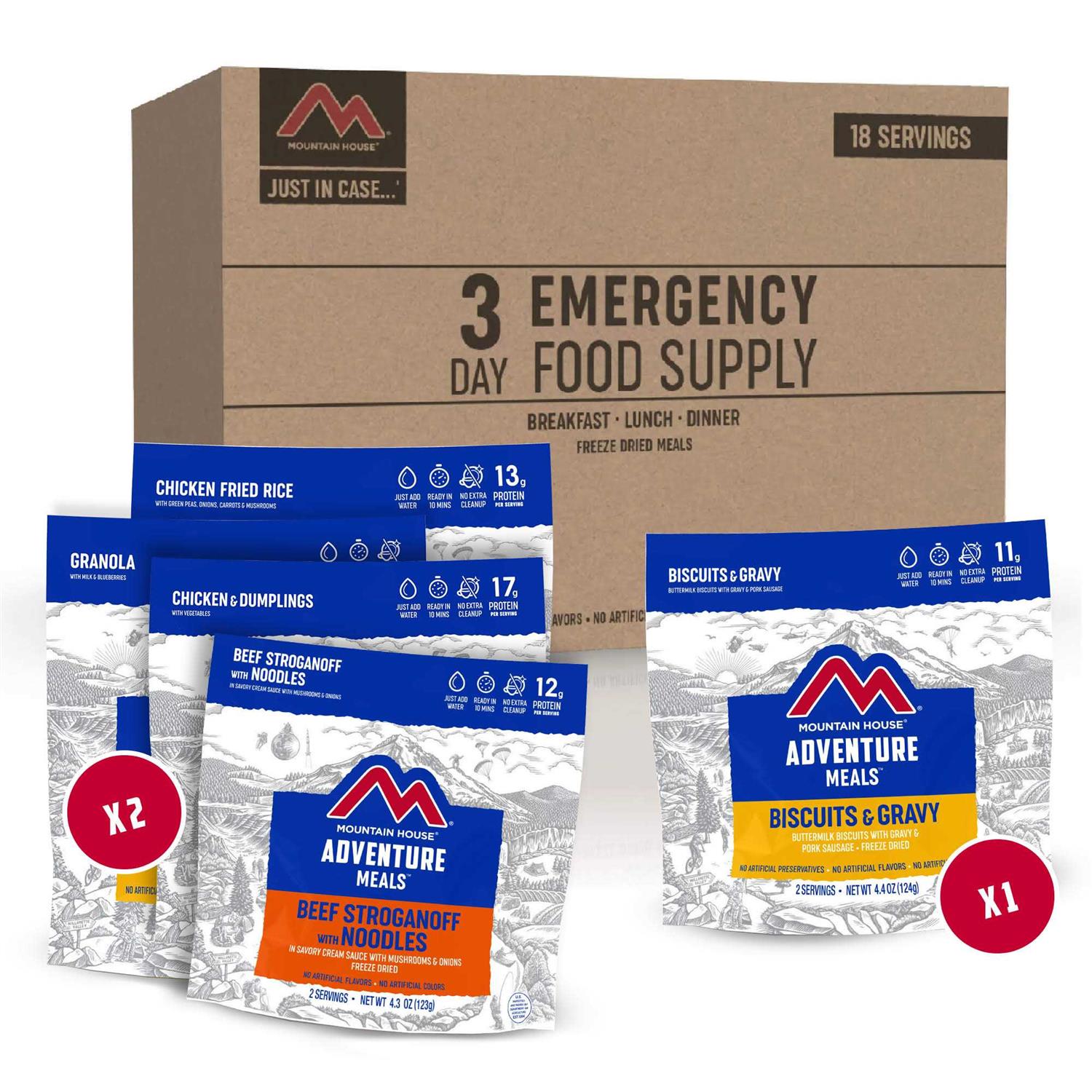 Mountain House 3-Day Just-in-Case Emergency Food Supply