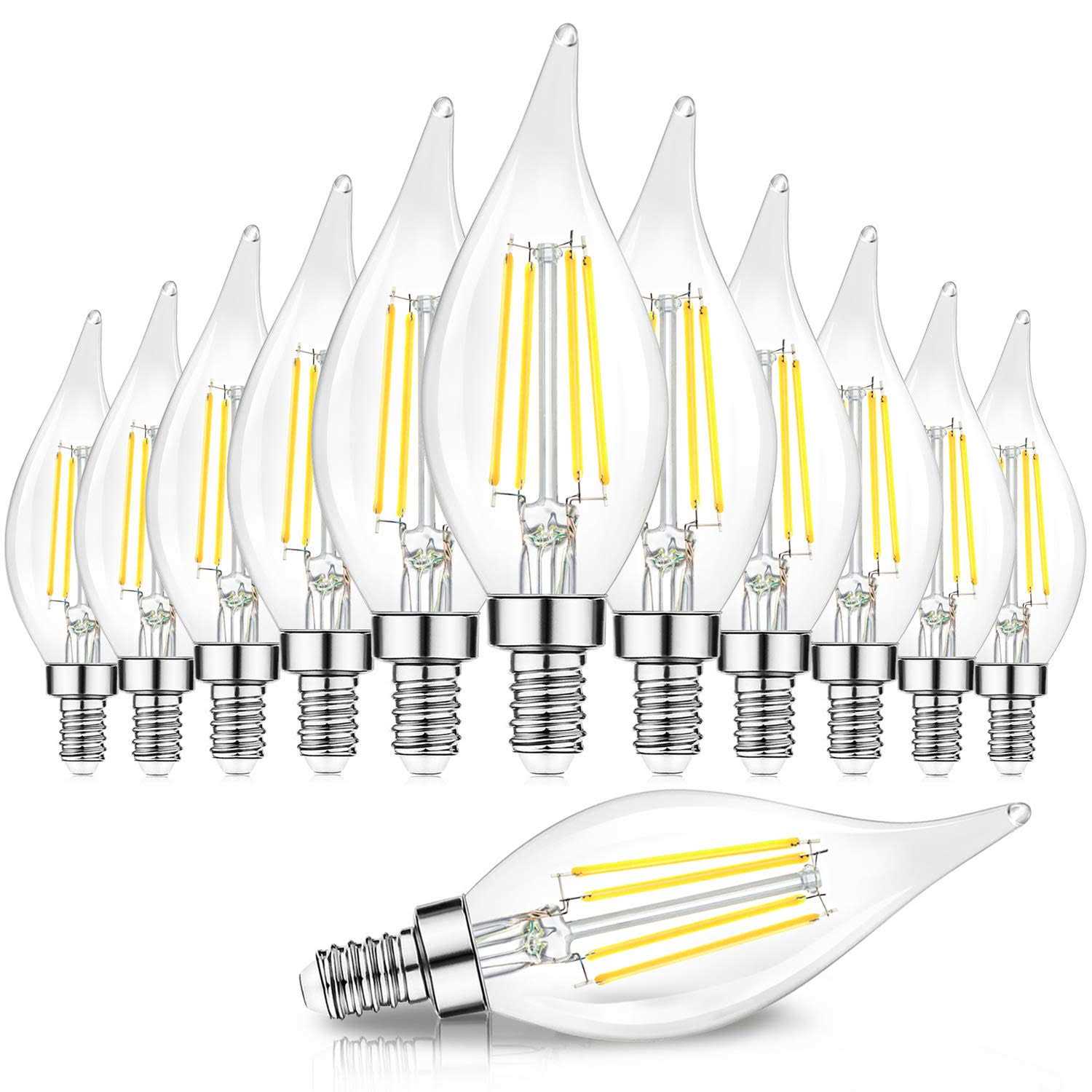 TOBUSA Dimmable E12 Candelabra LED Bulbs 60 Watt Incandescent Equivalent
