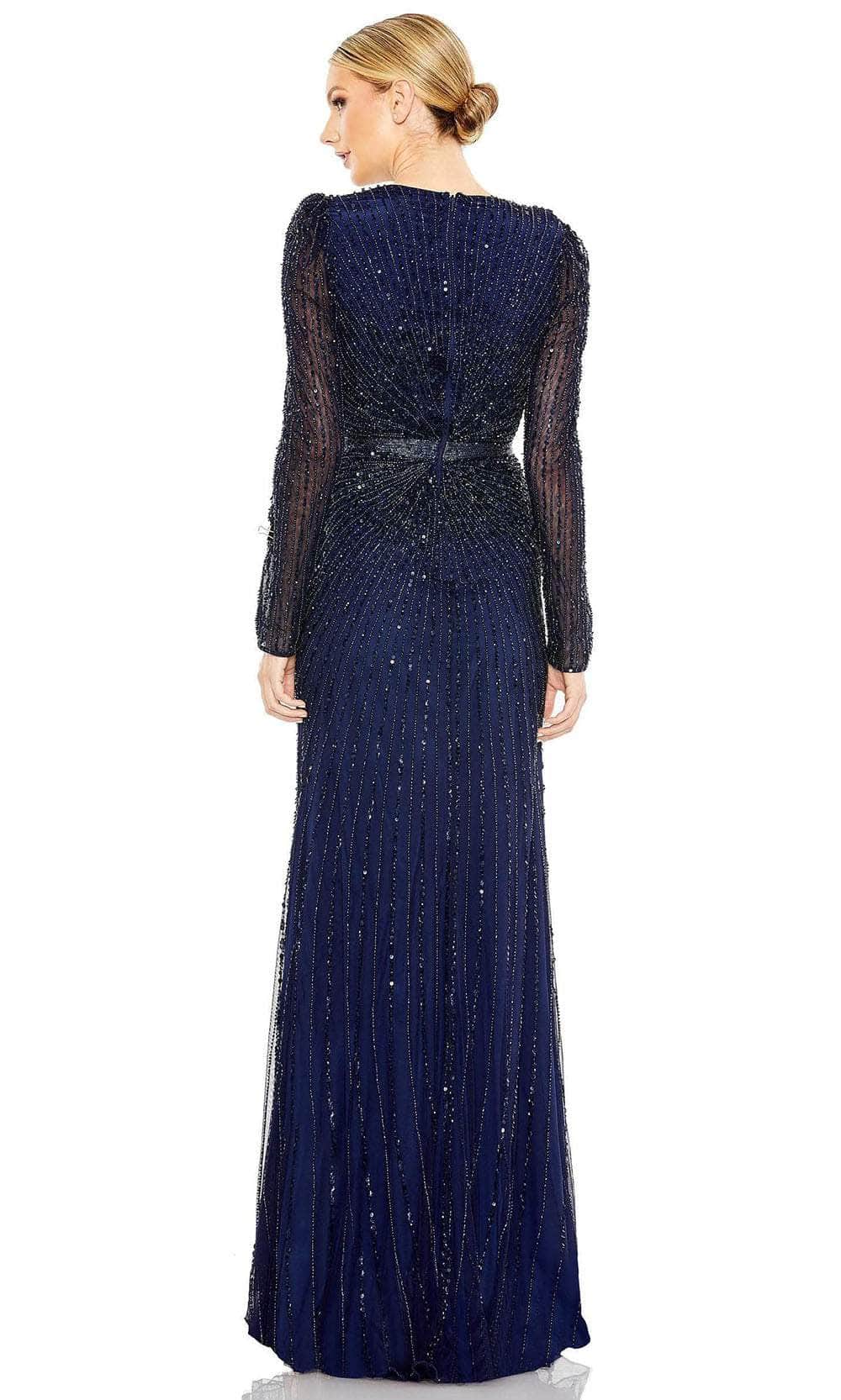 V-Neck Sequined Evening Dress