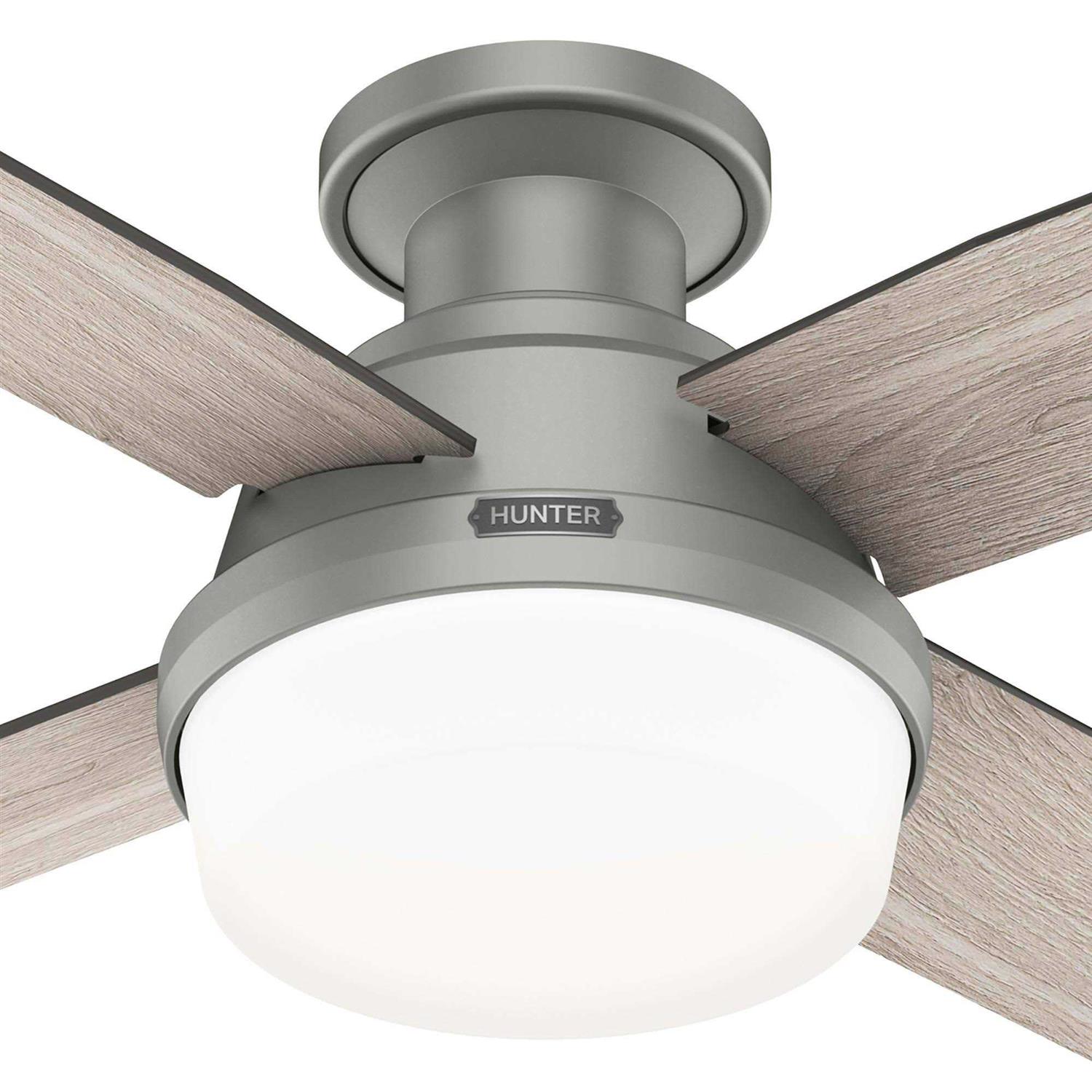 44 Hunter Dempsey LED Matte Silver Ceiling Fan with Remote 51757