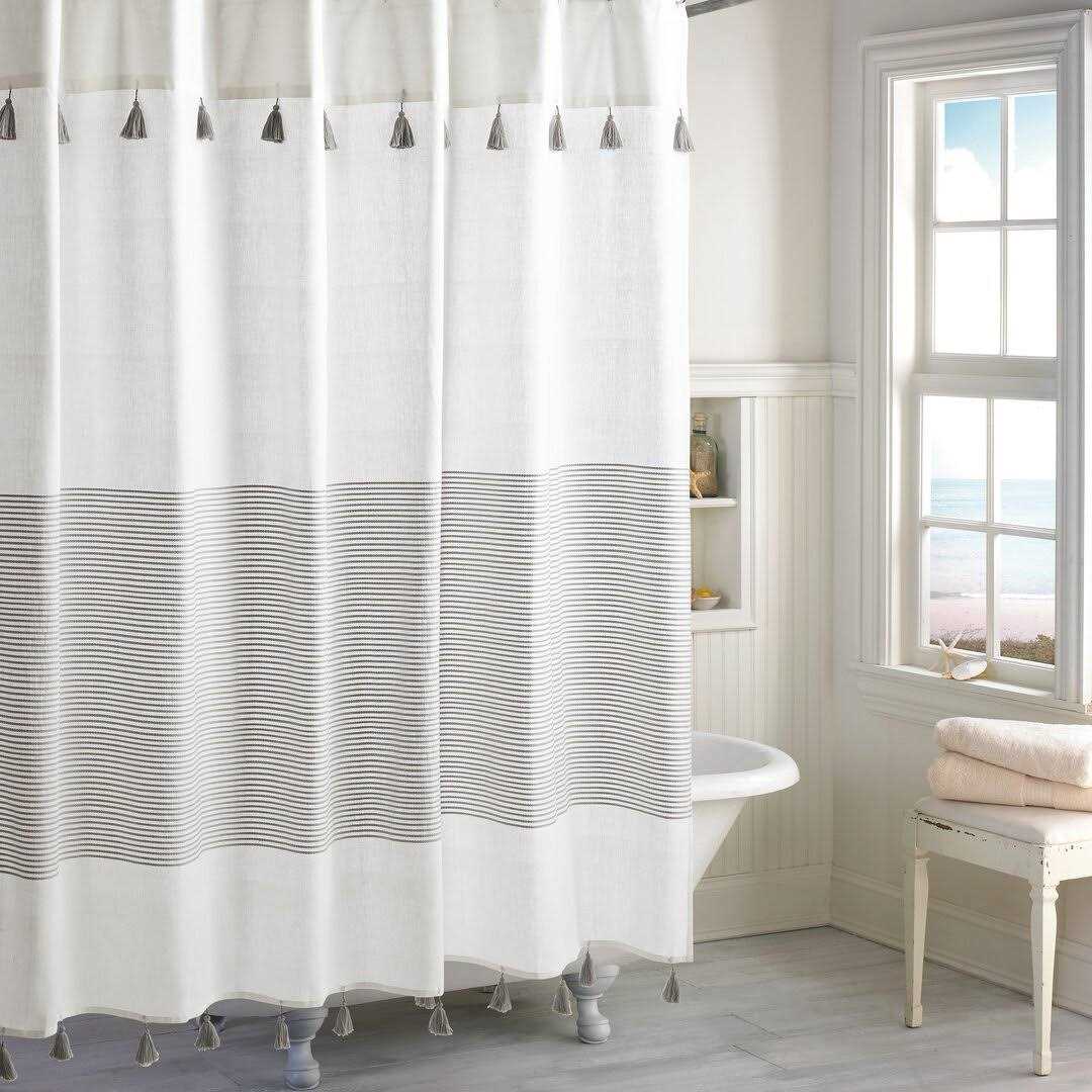 Wrought Studio™ Campanella 100% Cotton Striped Single Shower Curtain