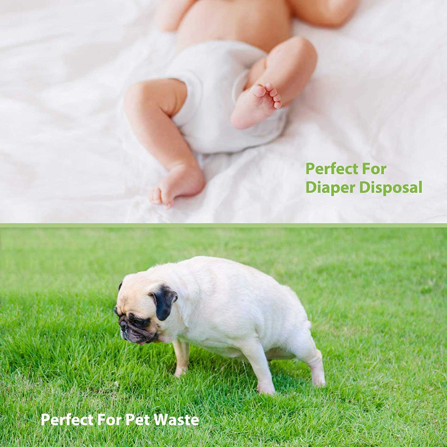 330 Counts Strong Trash Bags Garbage Bags by Teivio Bathroom Trash Can Bin Liners