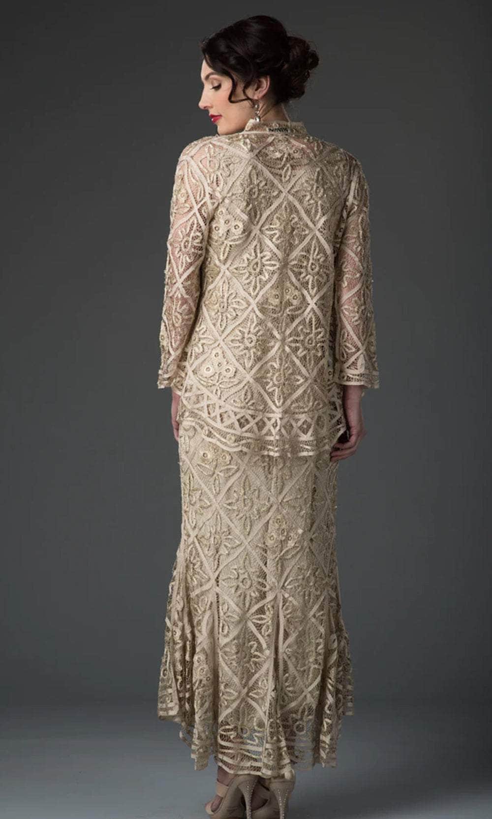 Lace Two-Piece Evening Gown