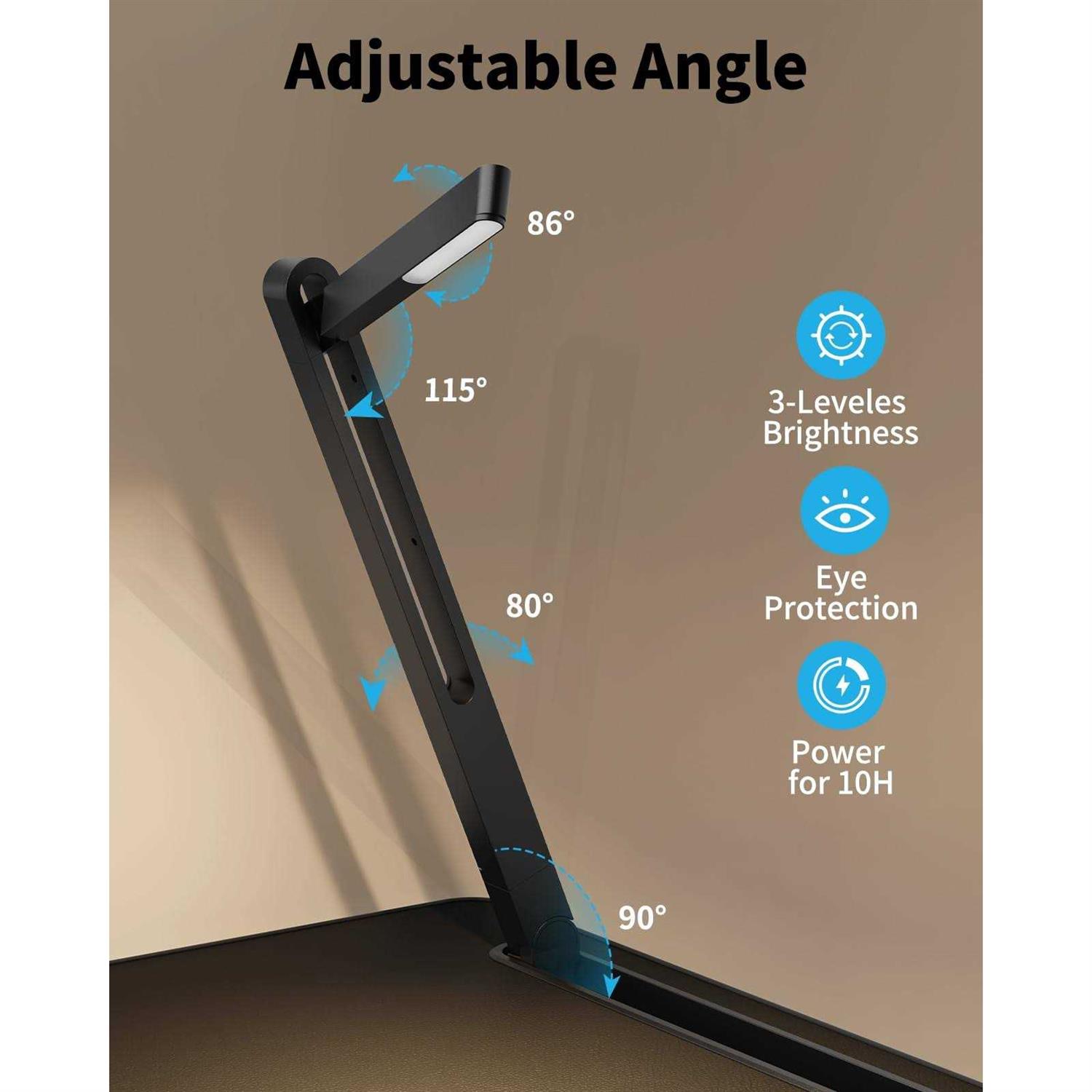 Laptop Bed Tray Desk with LED Desk Light SAIJI Adjustable Laptop Stand for Bed