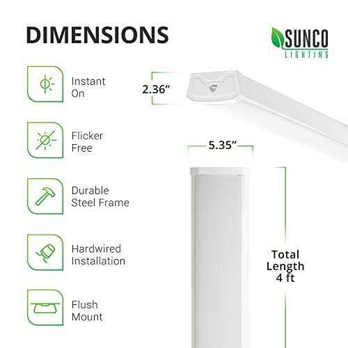 Sunco Lighting Sunco LED Shop Light 4ft Wraparound