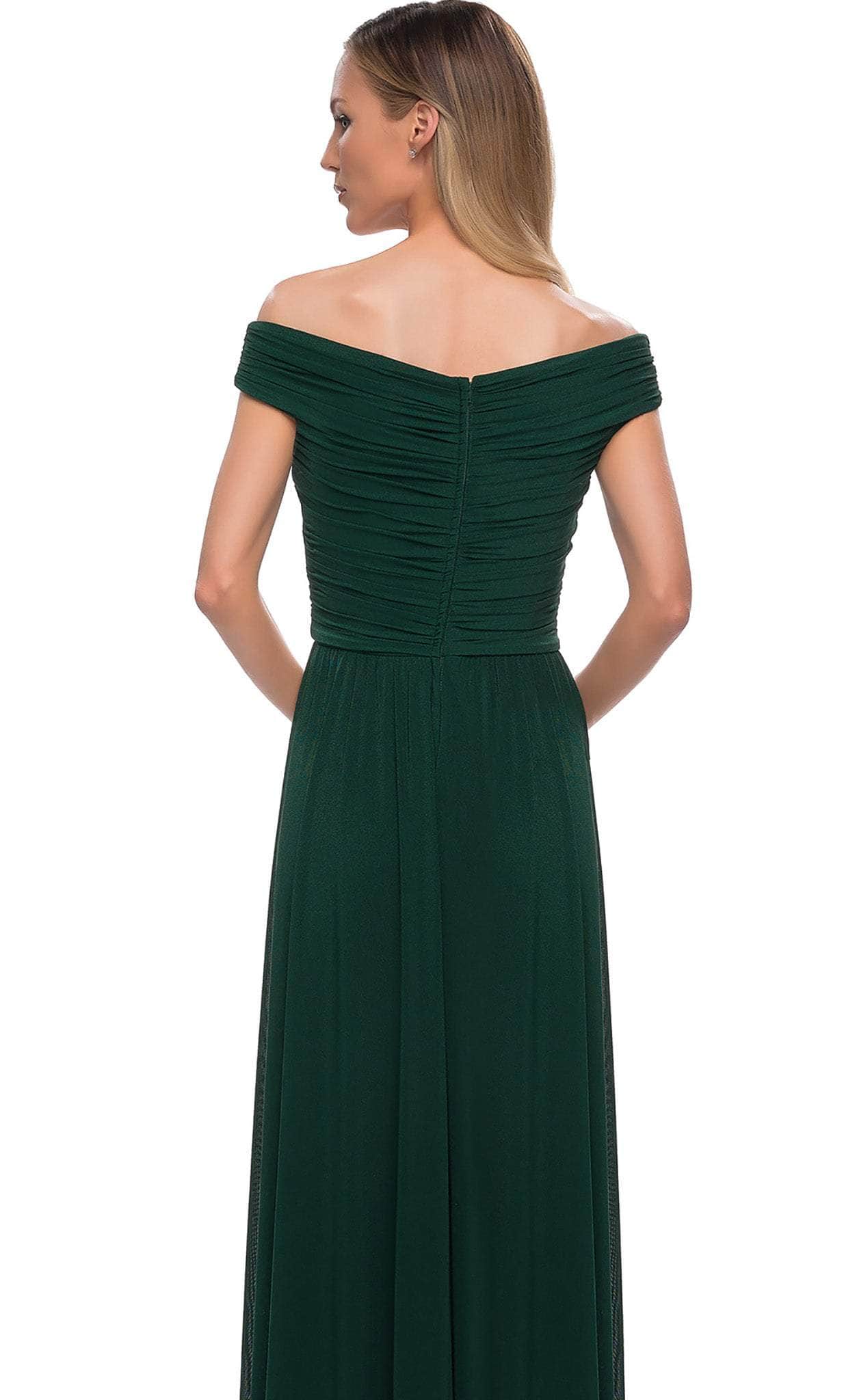 29168 Off Shoulder Ruched Mother of the Bride Dress