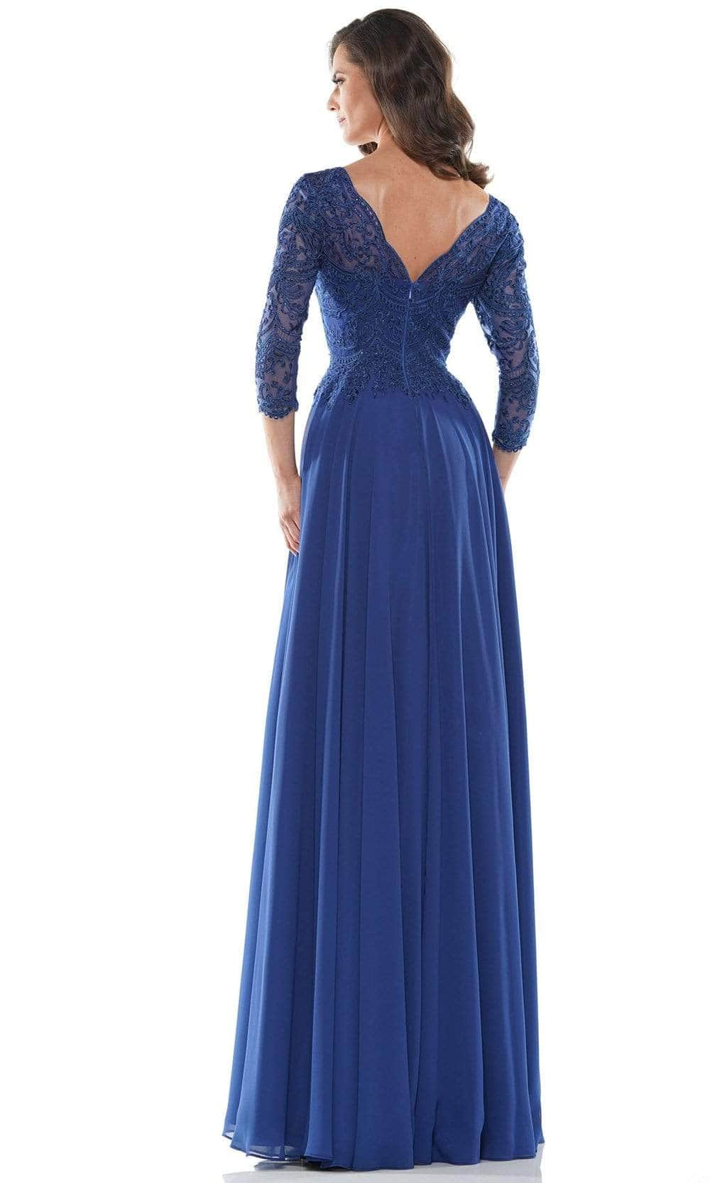 Bateau Embroidered Formal Gown