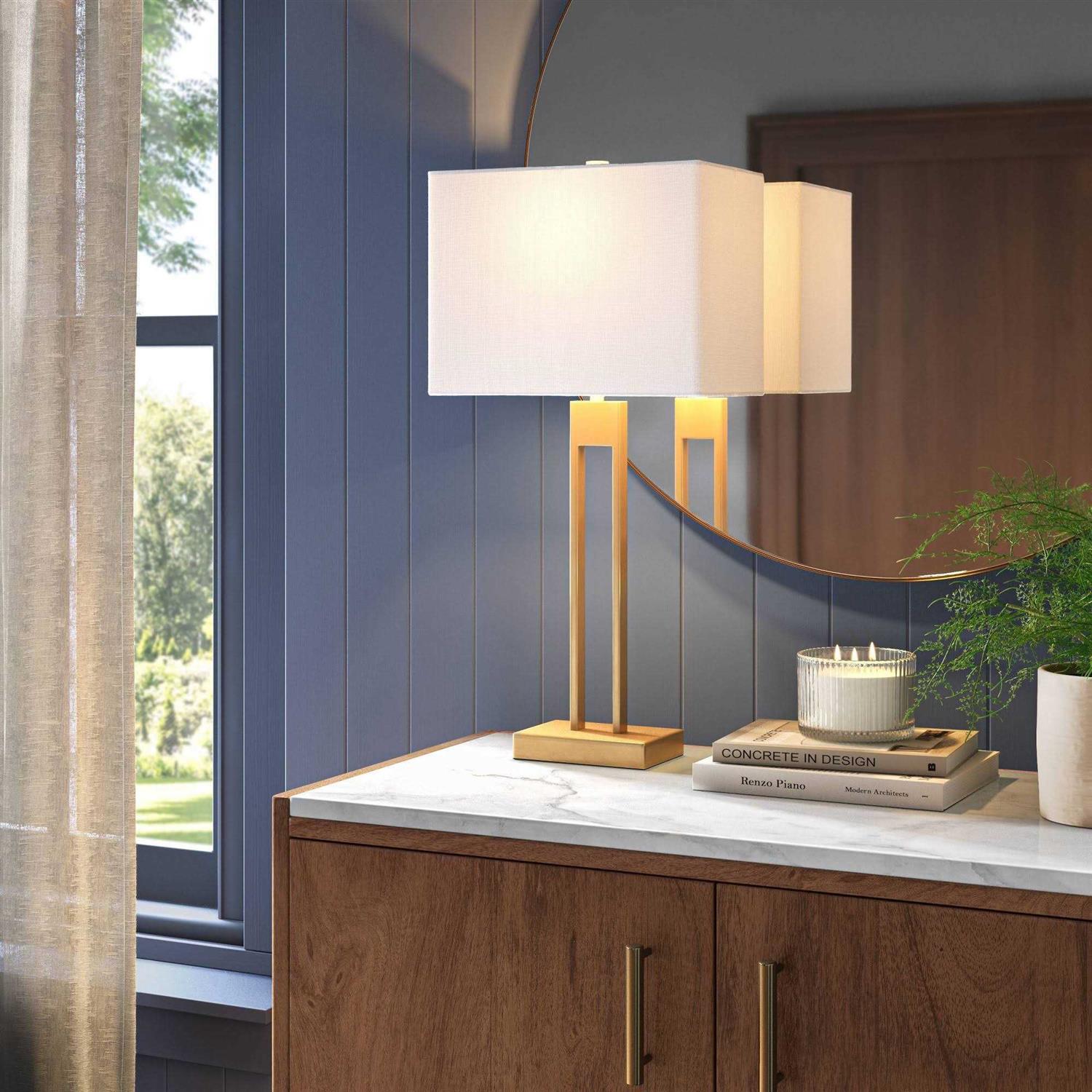 Threshold Window Pane Table Lamp with USB