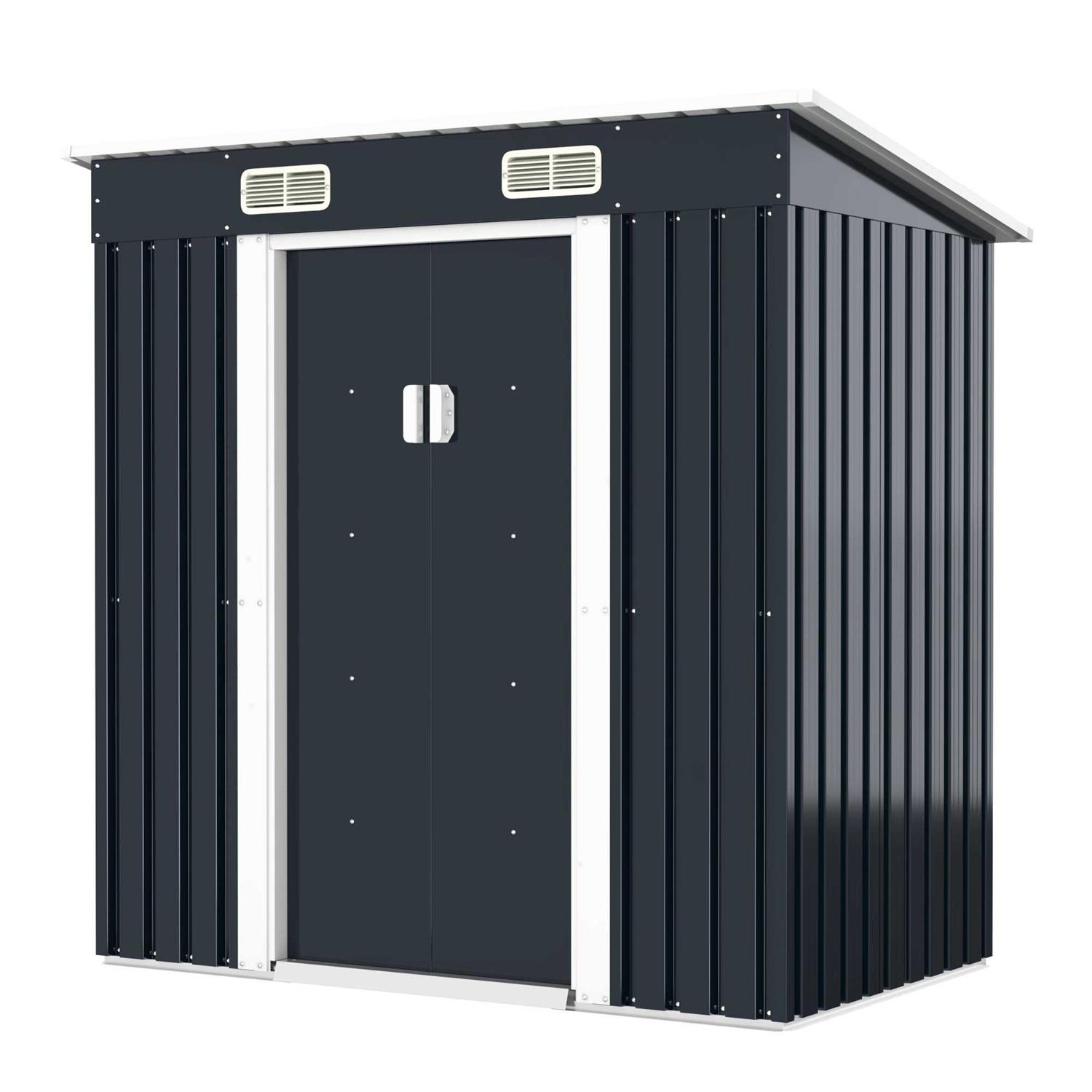 4′ x 6′ Garden Tool Storage Utility Shed Outdoor W/Sliding Door TOBBI_TOYS Siding