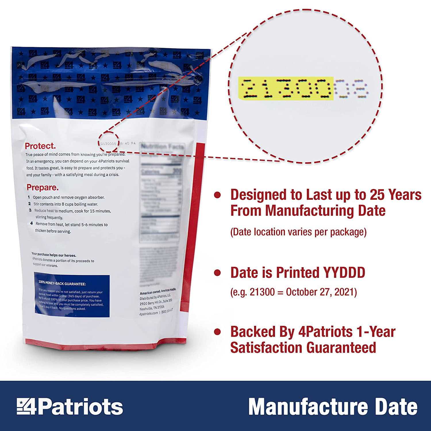 4patriots Fruit Veggie & Snack Emergency Food Supply Survival Kit Perfect for Camping