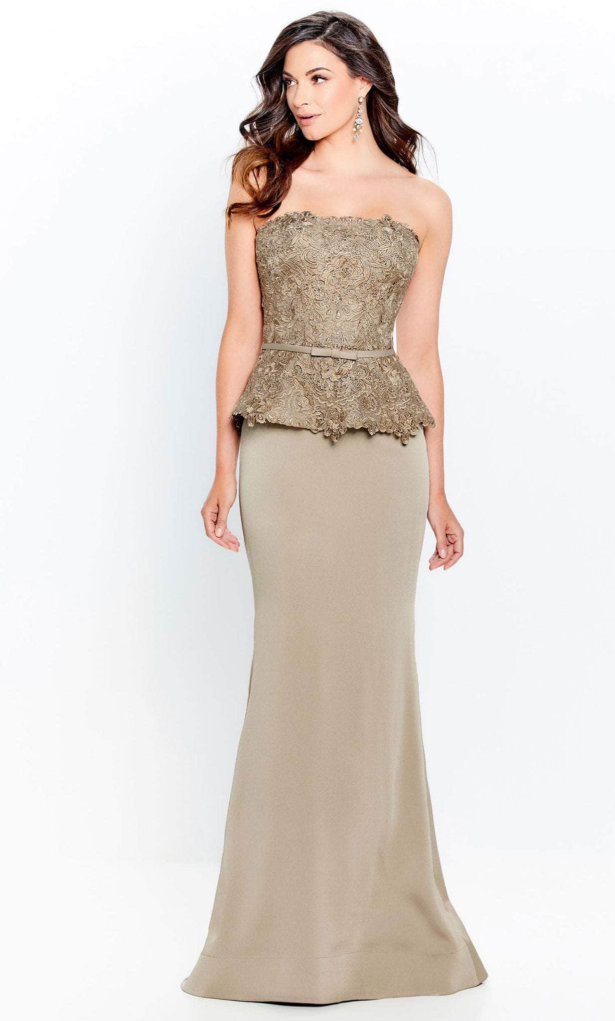 Strapless Laced Formal Gown