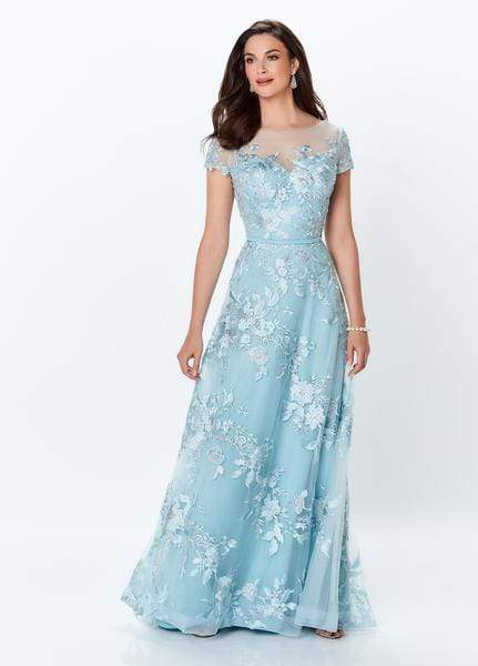 119945W Embroidered Floral ALine Gown