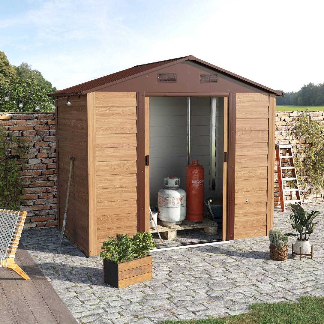 7.7 ft. W x 6.5 ft. D Wood Storage Shed Outsunny